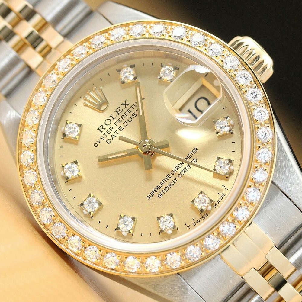 MINT! Ladies Rolex 18k Champagne Watch